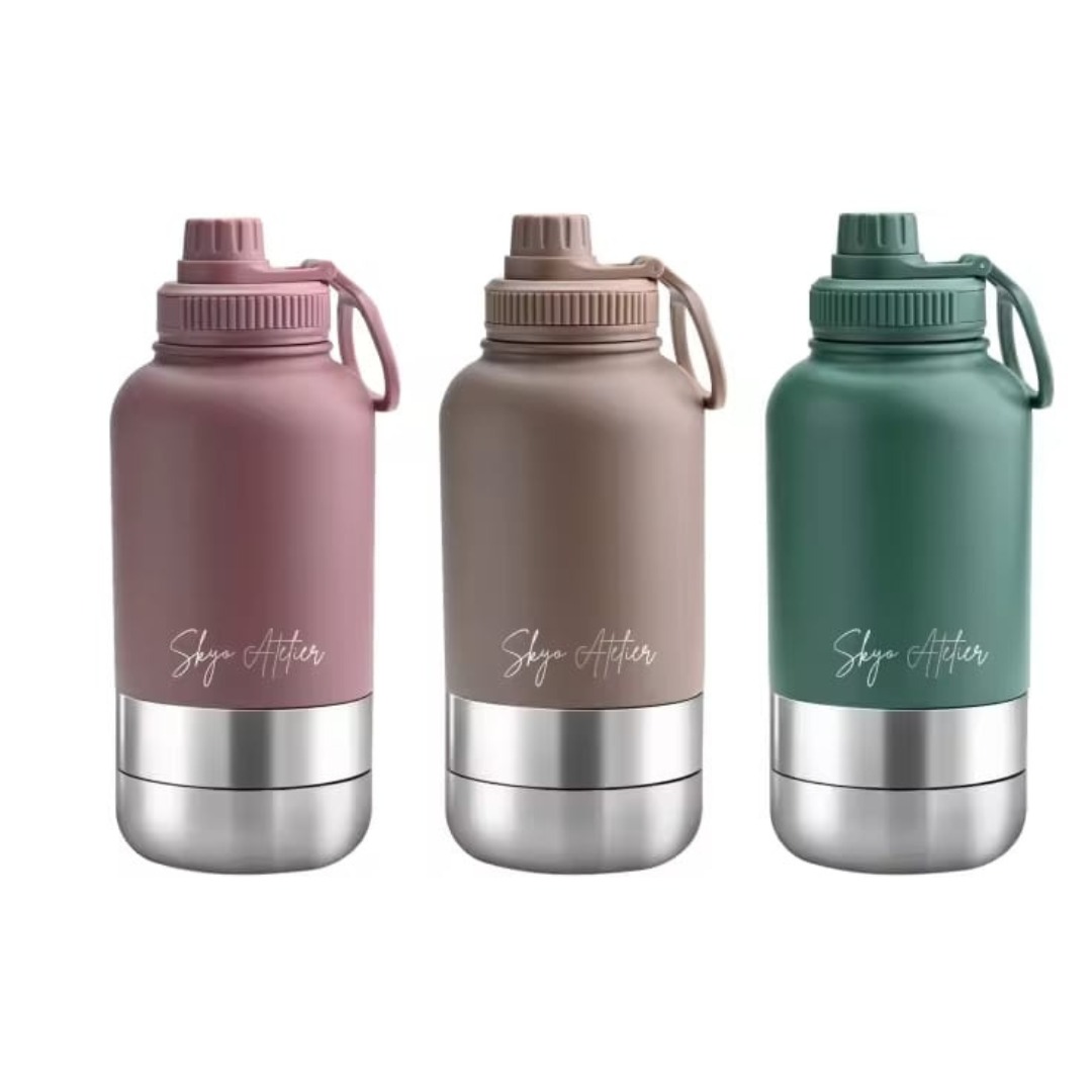 Skyo Atelier 3-in-1 RVS drinkfles voor hond en baas 1000 ml