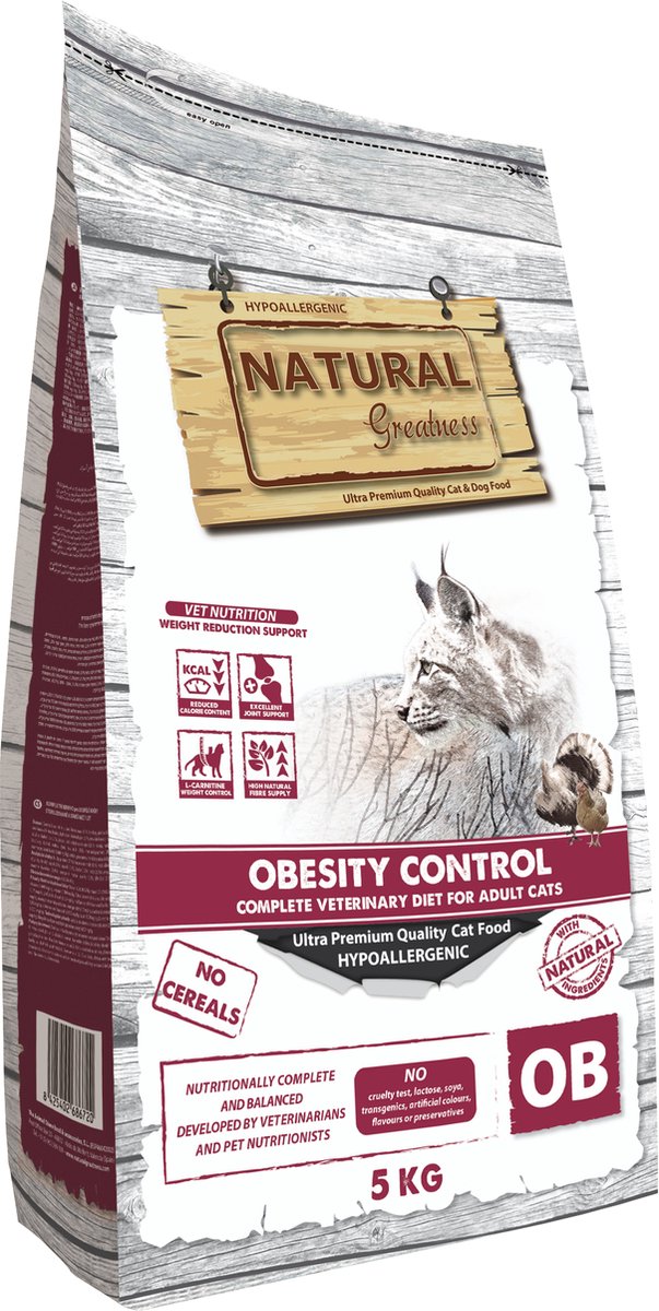 Natural Greatness Veterinary Diet Cat Obesity Control droge kattenvoeding
