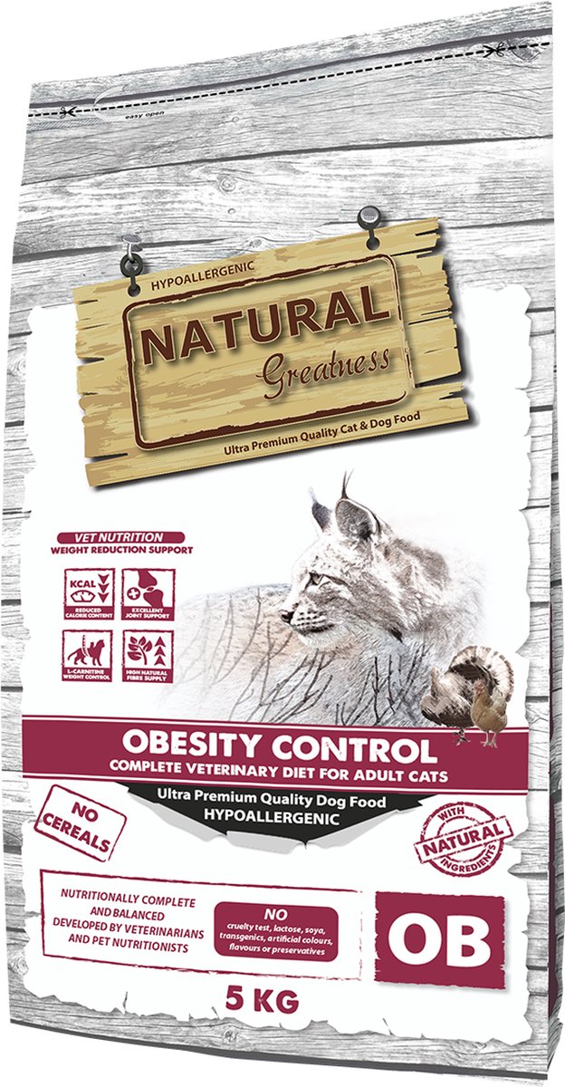 Natural Greatness Veterinary Diet Cat Obesity Control droge kattenvoeding