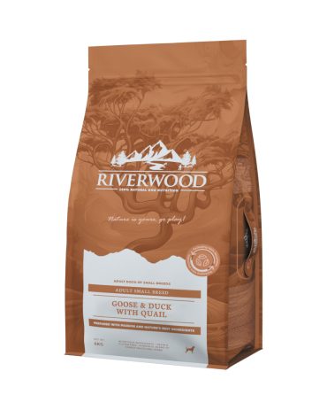 Riverwood Small Breed Gans & Eend met Kwartel 6-kg Riverwood Small Breed Gans & Eend met Kwartel hondenbrokken